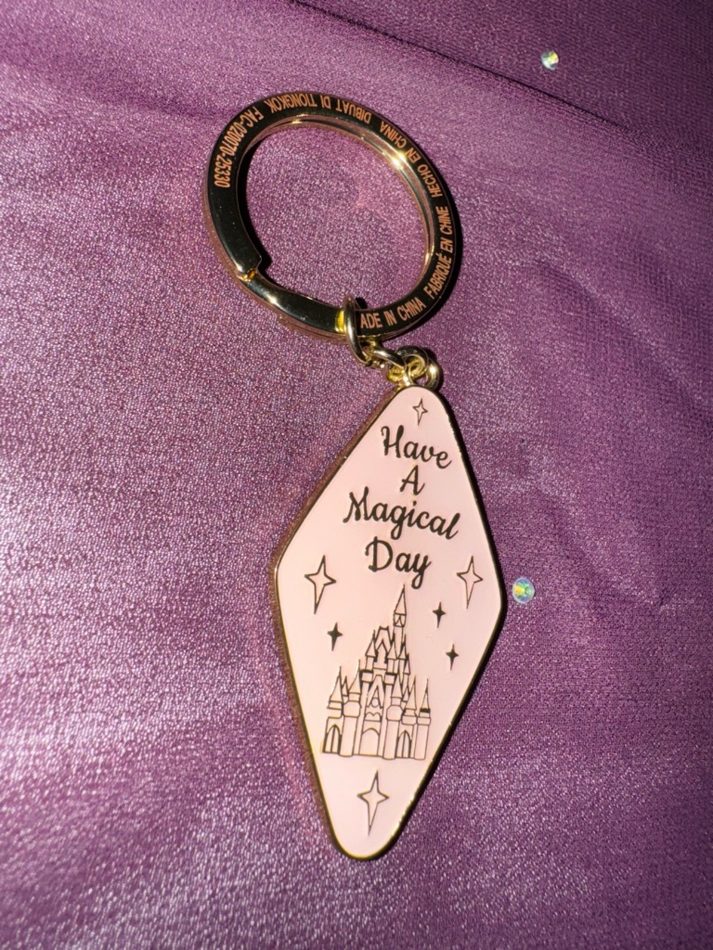 Disney Have A Magical Day Pink Castle Keychain